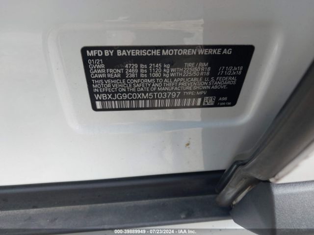 WBXJG9C0XM5T03797 BMW X1 Xdrive28i