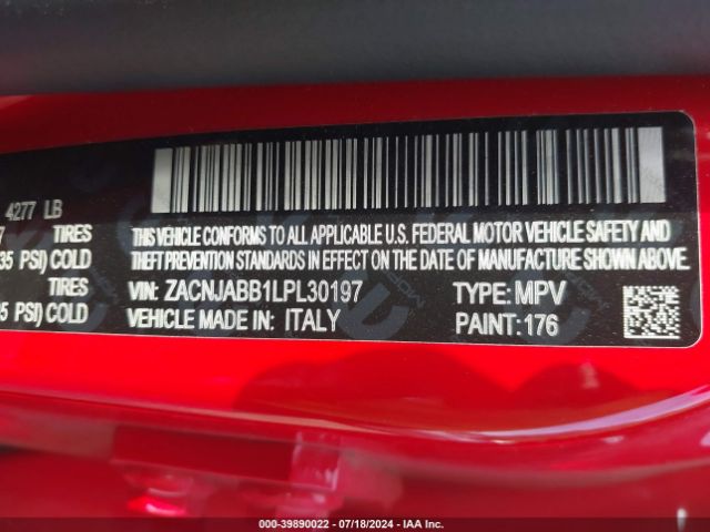 ZACNJABB1LPL30197 Jeep Renegade Latitude Fwd