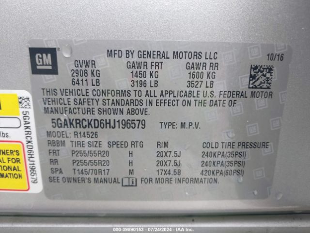 5GAKRCKD6HJ196579 Buick Enclave Premium