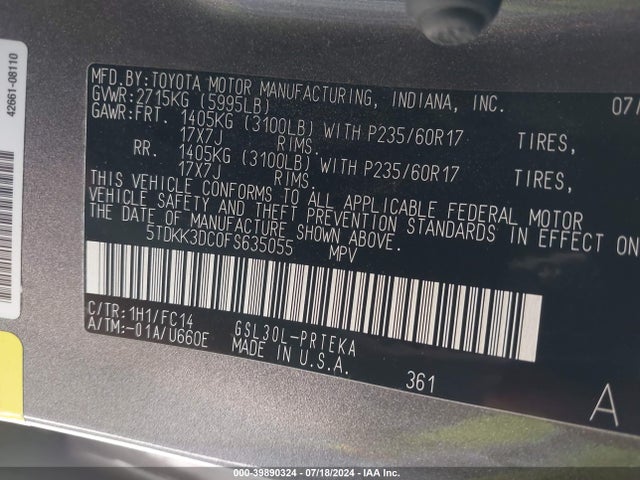 Toyota Sienna Le 8 Passenger 2015 5TDKK3DC0FS635055 Image 9
