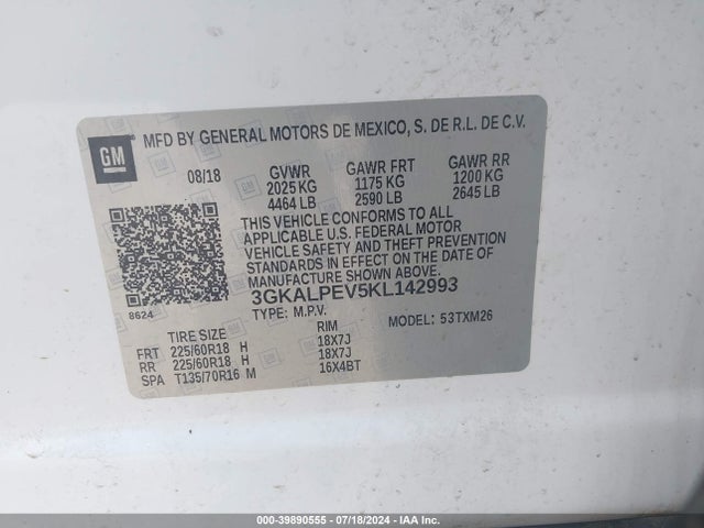 3GKALPEV5KL142993 GMC Terrain Slt