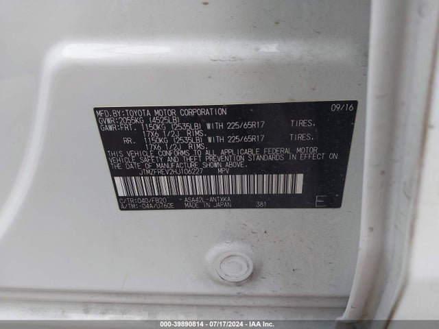 Toyota RAV4 LE 2017 JTMZFREV2HJ106227 Image 9