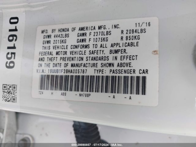 19UUB1F39HA005787 Acura TLX