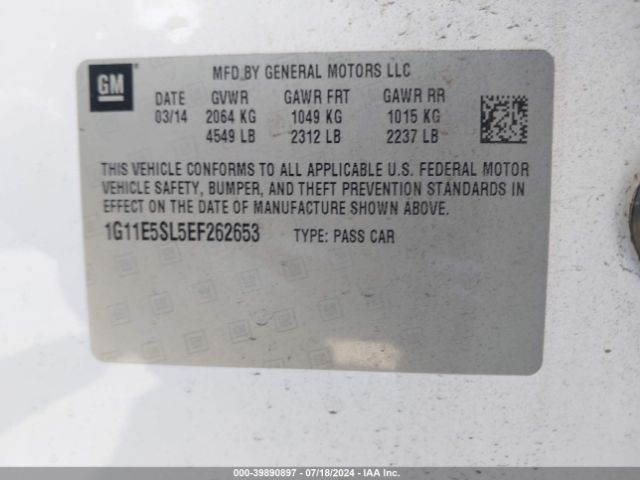 1G11E5SL5EF262653 Chevrolet MALIBU 2LT