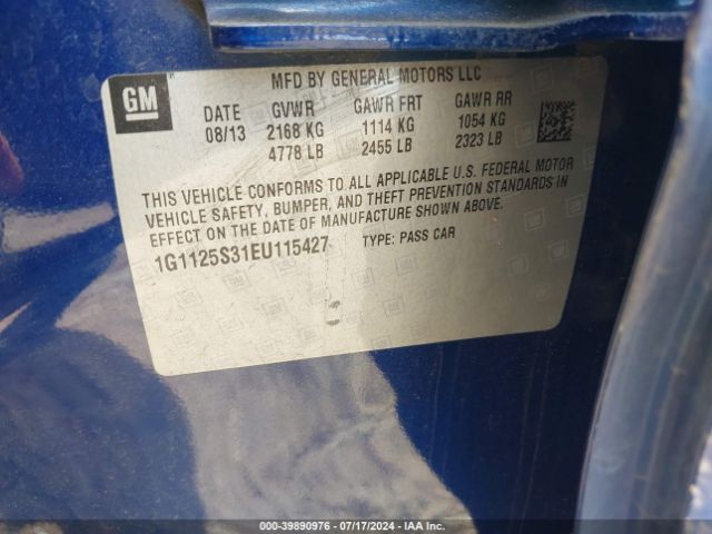 1G1125S31EU115427 Chevrolet Impala 2lt