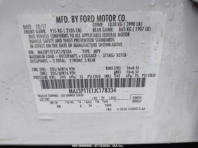 Ford Ecosport Se 2018 MAJ3P1TE1JC178334 Image 9