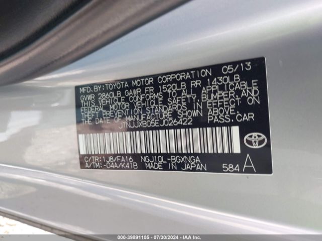 JTNJJXB05EJ026422 Scion Iq 10 Series