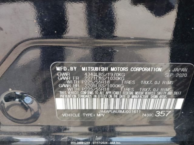 2021 MITSUBISHI OUTLANDER SPORT JA4APUAU8MU001611 Photo 8