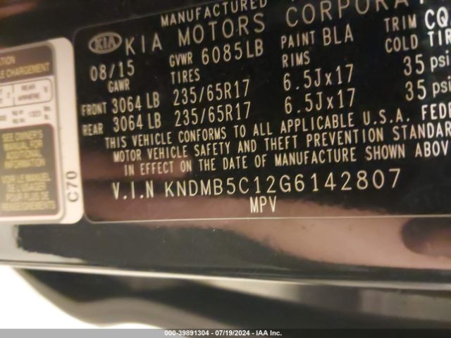 KNDMB5C12G6142807 KIA SEDONA LX