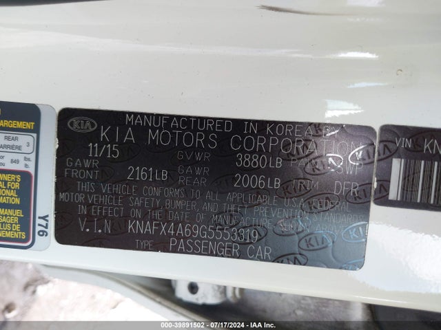 KIA FORTE LX 2016 KNAFX4A69G5553319 Image 9