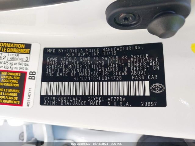 4T1DZ1FB2LU041728 Toyota AVALON LIMITED