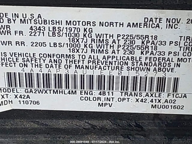 2014 MITSUBISHI OUTLANDER SPORT 4A4AP3AU1EE015273 Photo 8
