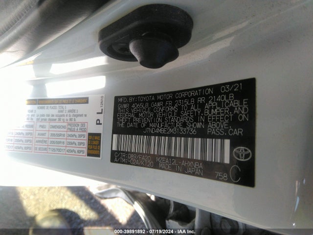Toyota COROLLA SE 2021 JTND4MBE2M3133736 Image 9