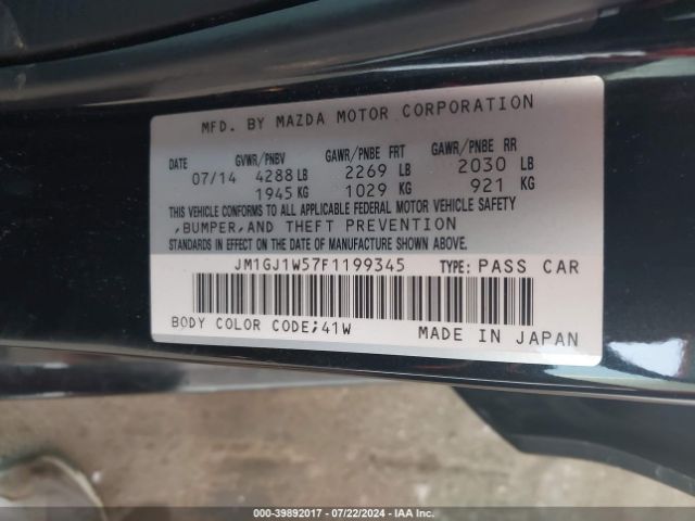 JM1GJ1W57F1199345 Mazda Mazda6 I Grand Touring