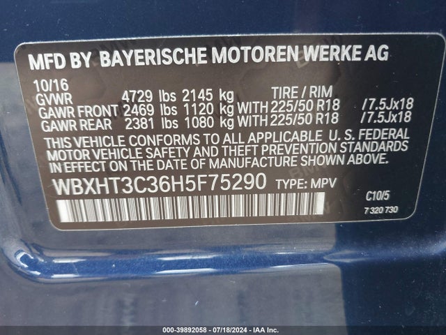 BMW X1 Xdrive28i 2017 WBXHT3C36H5F75290 Image 9