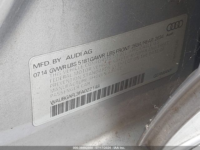 WAUBGAFL3FA022148 Audi S4 3.0t Premium Plus