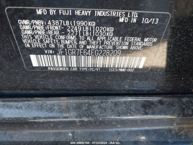 JF1GR7E64EG228209 Subaru Impreza Wrx