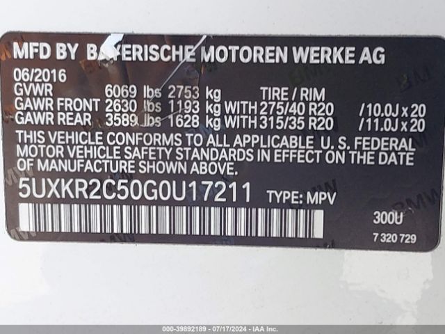 5UXKR2C50G0U17211 BMW X5 Sdrive35i