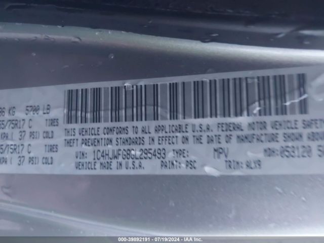 1C4HJWFG8GL295493 Jeep Wrangler Unlimited Rubicon Hard Rock