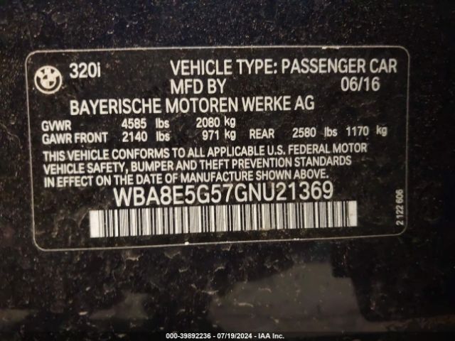 WBA8E5G57GNU21369 BMW 320i Xdrive