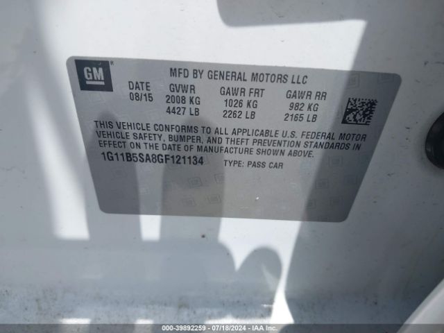 1G11B5SA8GF121134 Chevrolet Malibu Limited Ls
