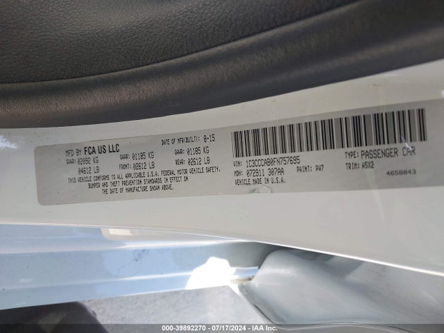 Chrysler 200 Limited 2015 1C3CCCAB0FN757695 Image 9