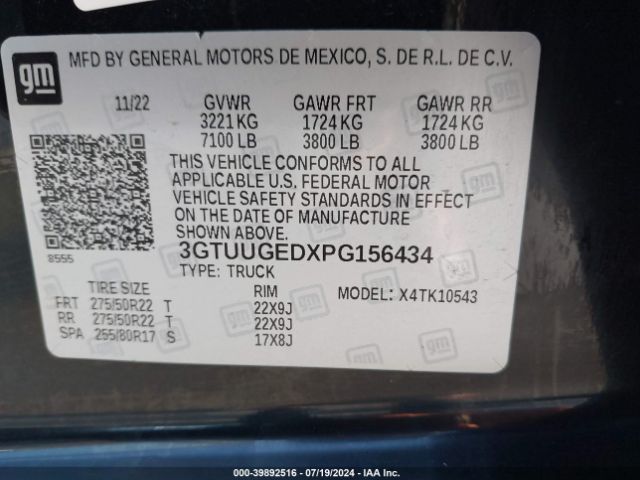3GTUUGEDXPG156434 GMC Sierra 1500 Denali