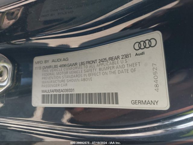 WAULFAFRXEA039331 Audi A5 2.0t Premium