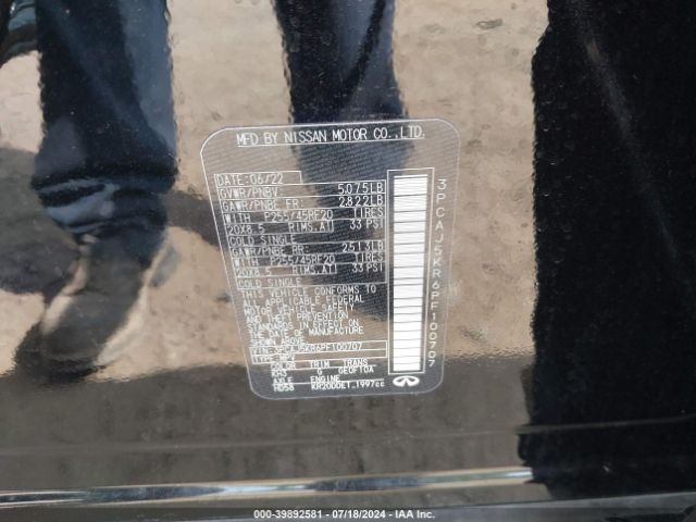 3PCAJ5KR6PF100707 Infiniti Qx55 Essential Awd