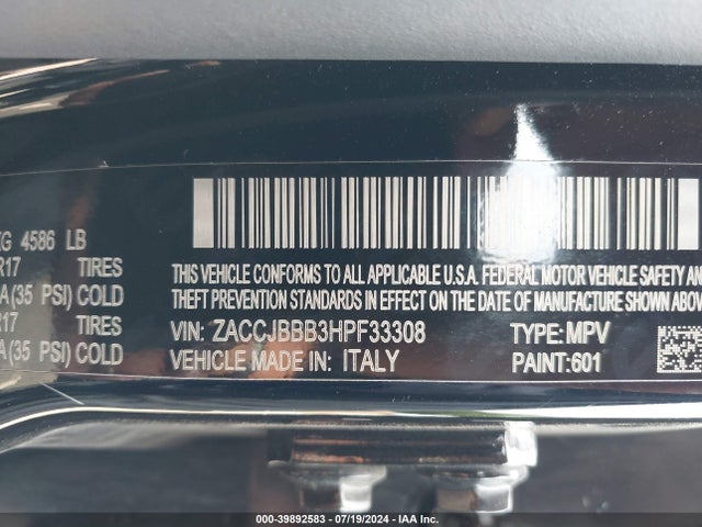 ZACCJBBB3HPF33308 Jeep Renegade Latitude 4x4