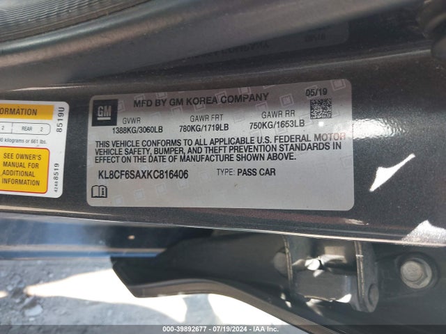 Chevrolet Spark 2lt Cvt 2019 KL8CF6SAXKC816406 Image 9
