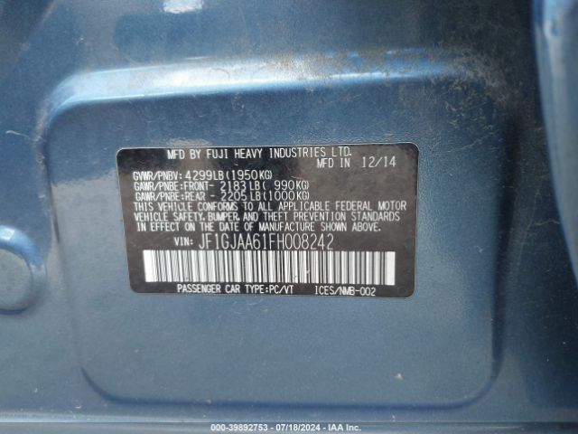 JF1GJAA61FH008242 Subaru Impreza 2.0i