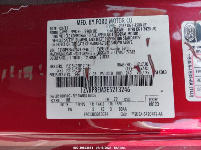 Ford Mustang V6 2014 1ZVBP8EM2E5213246 Image 9