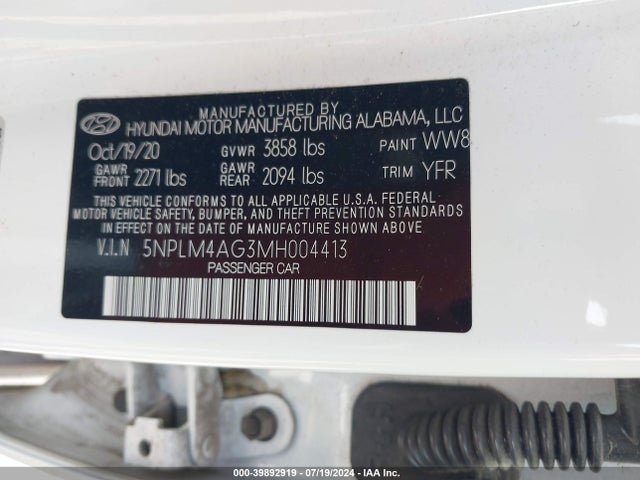 Hyundai ELANTRA SEL 2021 5NPLM4AG3MH004413 Image 9