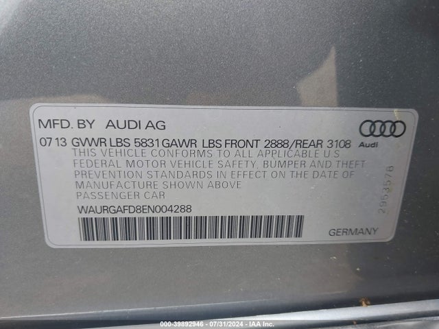 WAURGAFD8EN004288 Audi A8 L 3.0t
