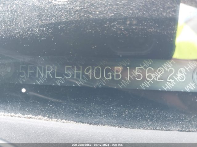 5FNRL5H90GB156226 Honda Odyssey Touring/touring Elite