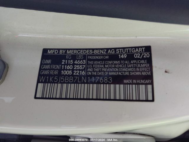 W1K5J5BB7LN117683 Mercedes-Benz Amg Cla 35 4matic