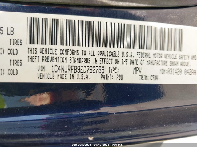 1C4NJRFB9ED762789 Jeep Patriot Latitude