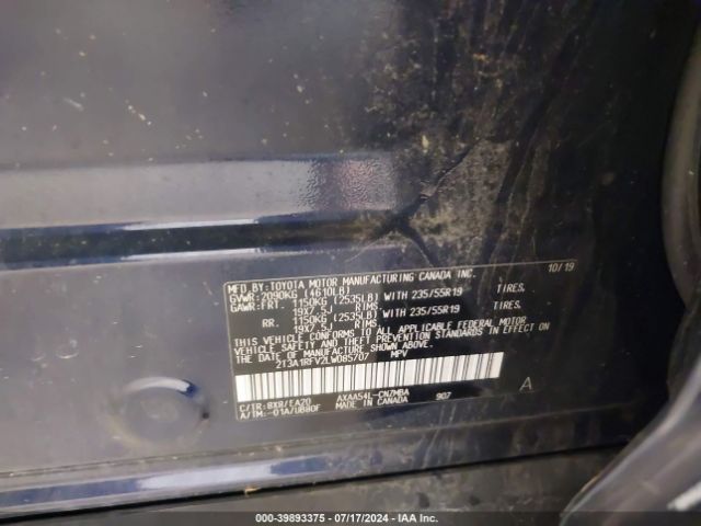 2T3A1RFV2LW085707 Toyota Rav4 Xle Premium