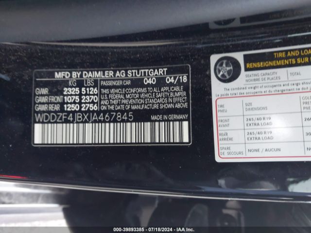 WDDZF4JBXJA467845 Mercedes-Benz E 300