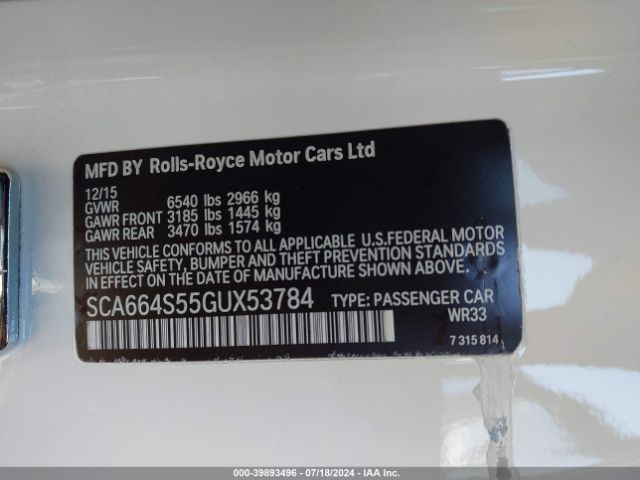 SCA664S55GUX53784 Rolls-Royce Ghost