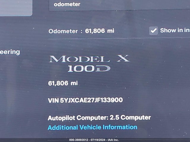 Tesla Model X 100d/75d/p100d 2018 5YJXCAE27JF133900 Image 15