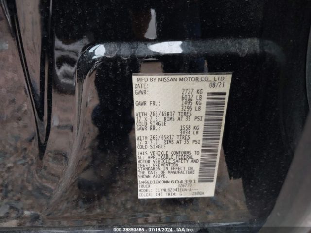 1N6ED1EK0NN604391 Nissan Frontier Sv 4x4
