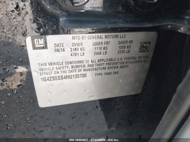 1G4ZS5SS4HU135706 Buick Lacrosse Premium