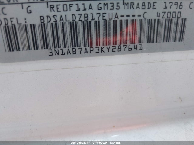 Nissan SENTRA SV 2019 3N1AB7AP3KY287641 Image 9