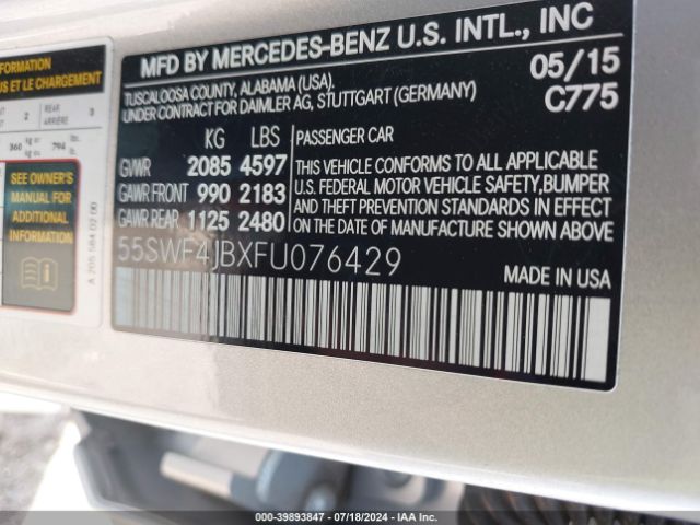55SWF4JBXFU076429 Mercedes-Benz C 300 Luxury/sport