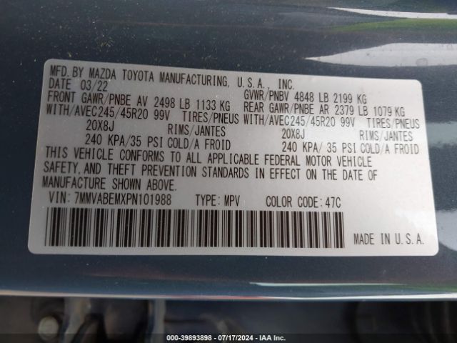 7MMVABEMXPN101988 Mazda Cx-50 2.5 S Premium Plus