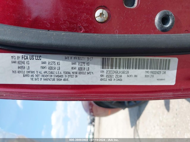 Dodge Challenger Sxt 2018 2C3CDZAG0JH166120 Image 9