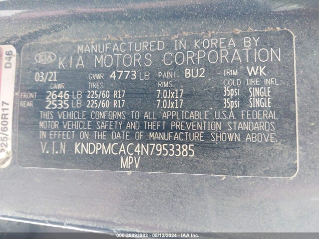 KIA Sportage Lx 2022 KNDPMCAC4N7953385 Image 9