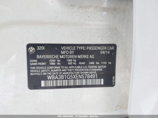 WBA3B1G5XENS78491 BMW 320i